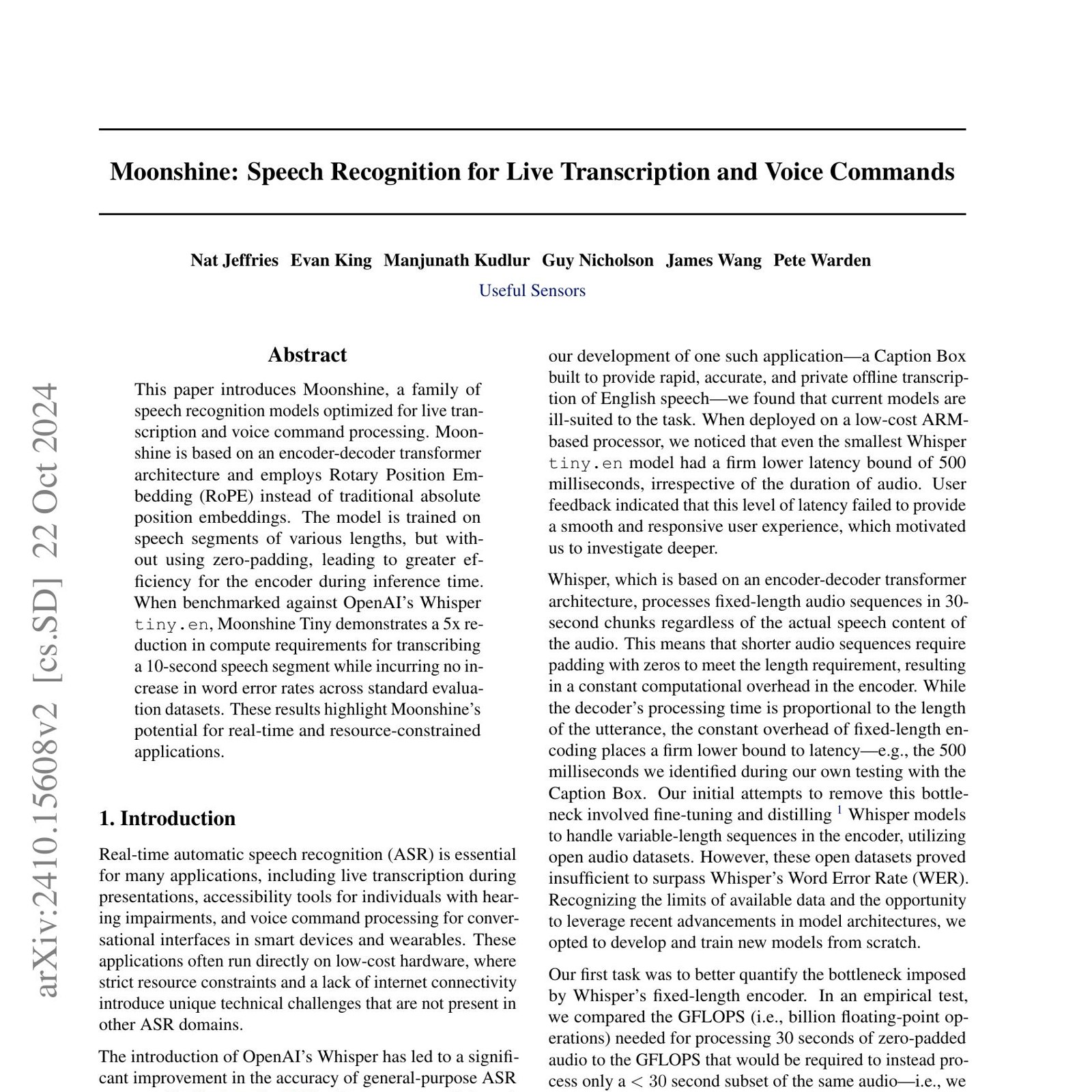 Moonshine: Industry-leading edge ASR